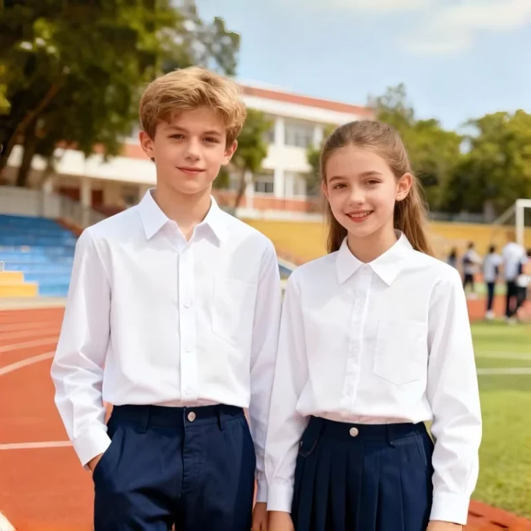 Factory-Directly-Sells-Customized-Logo-Anti-Spillage-White-Shirt-School-Uniform-Top-Spring-Autumn-Style-100-Pure-Cotton