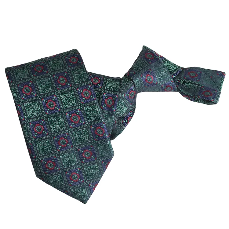 Factory-Green-Color-Polyester-Business-Ties-High-Quality-Custom-Logo-Label-Necktie-for-Mens