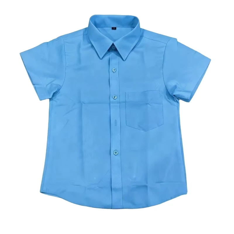 Factory-Kids-School-Uniform-Short-Sleeve-Shirt-Boys-Light-Blue-Button-Down-Casual-Student-Blouse-for-Daily-School-Wear