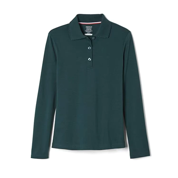 Factory-Long-Sleeve-Unisex-Polo-Shirts-Cotton-Spandex-School-Uniform-Tops-for-Children-White