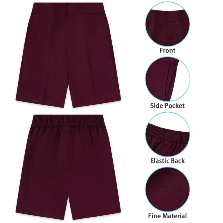 Factory-ODM-OEM-Custom-Design-Color-Red-School-Uniforms-Boys-and-Girls-Shorts-Primary-School-Uniform-Short-Pants