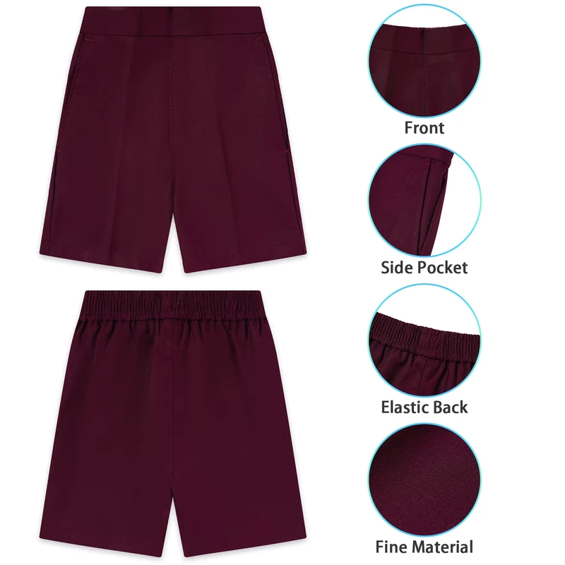 Factory-ODM-OEM-Custom-Design-Color-Red-School-Uniforms-Boys-and-Girls-Shorts-Primary-School-Uniform-Short-Pants