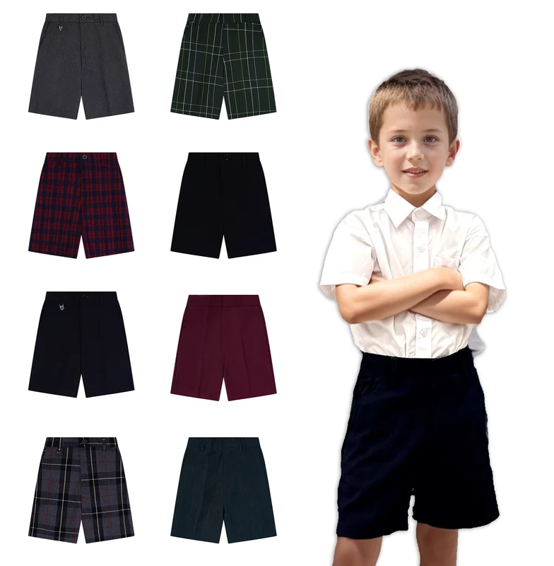 Factory-ODM-OEM-Custom-Design-School-Uniforms-Manufacturers-Boys-Adjustable-Waist-Shorts-Primary-School-Short-Pants