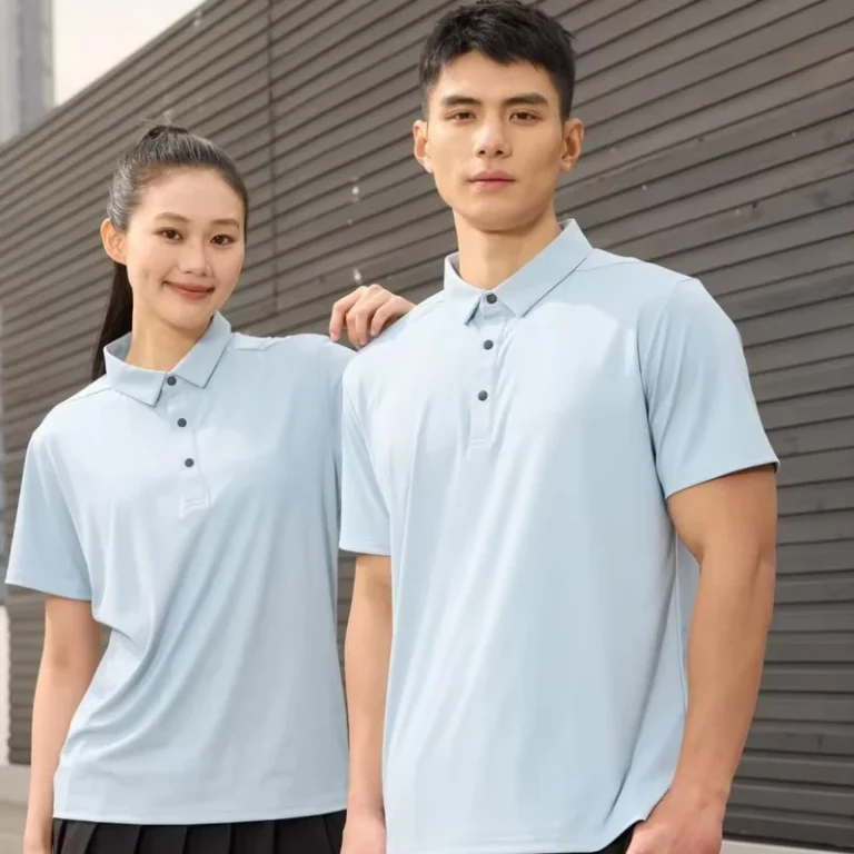 Factory-OEM-Customized-Embroidered-Logo-Unisex-Button-Front-Short-Sleeve-Solid-Shirts-Quick-Dry-Spandex-Polyester