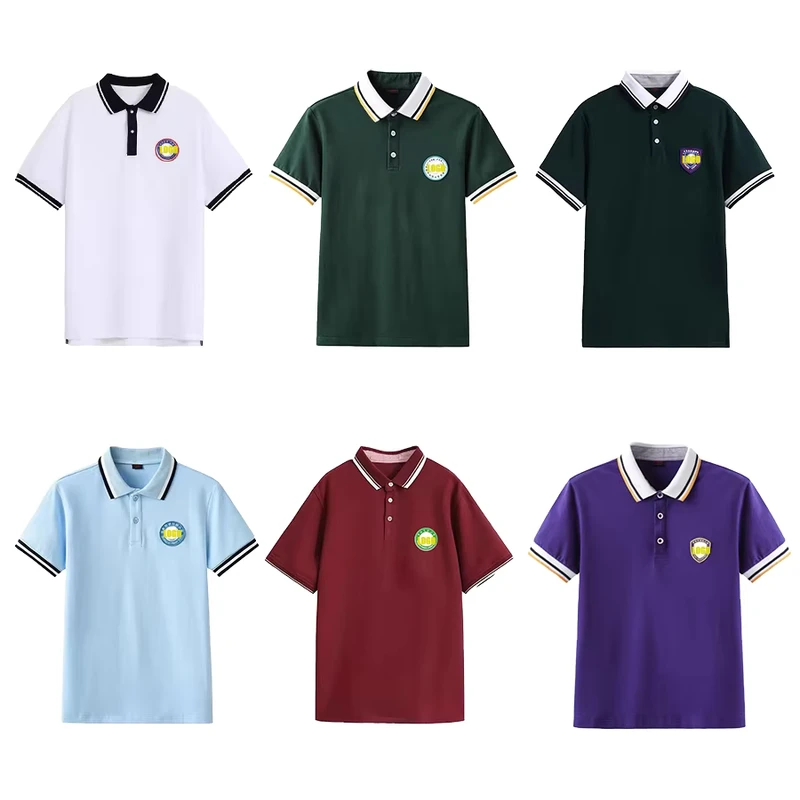Factory-OEM-Customized-Logo-Childrens-Short-sleeved-Polo-Shirts-Unisex-School-Uniforms
