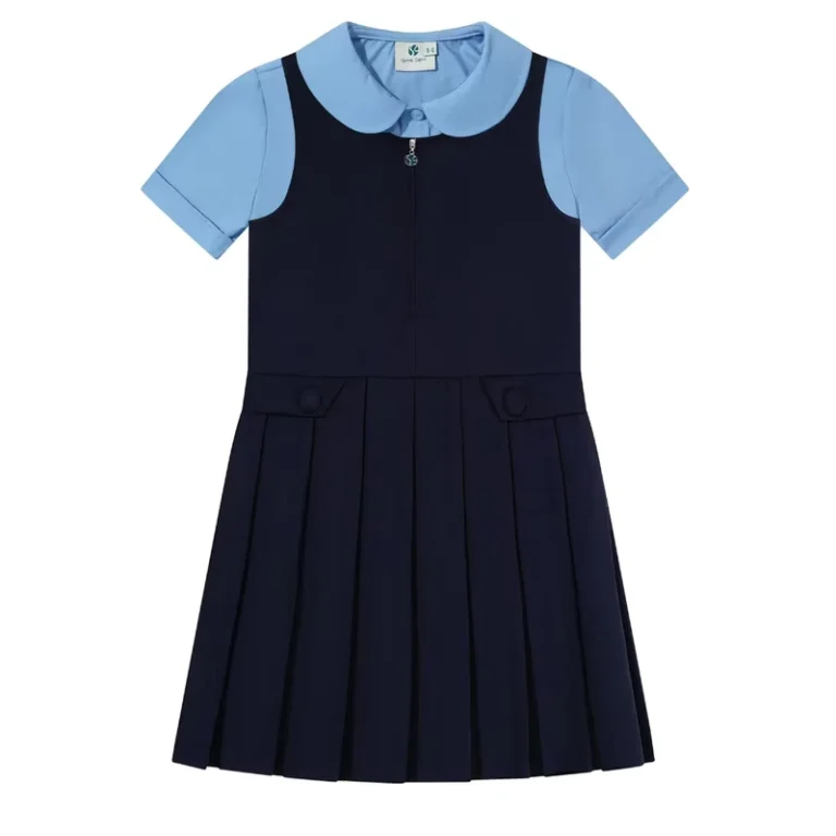 Factory-Price-School-Jumper-Short-Sleeve-Shirts-Uniform-Set-School-Uniform-Girls-Pinafores-Shirt-Set-for-Student