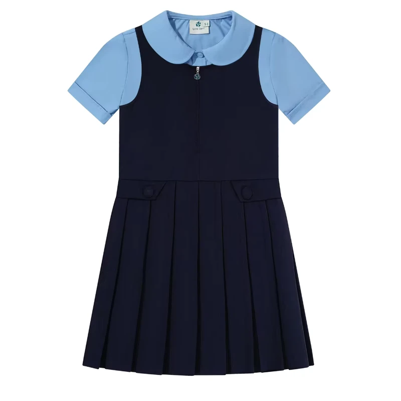 Factory-Price-School-Jumper-Short-Sleeve-Shirts-Uniform-Set-School-Uniform-Girls-Pinafores-Shirt-Set-for-Student