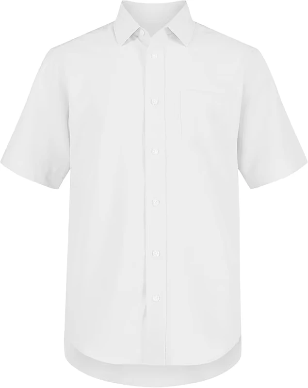 Factory-Priced-School-Shirts-for-Primary-and-Middle-School-Students-White-Short-sleeve-Shirts-Childrens-School-Uniforms