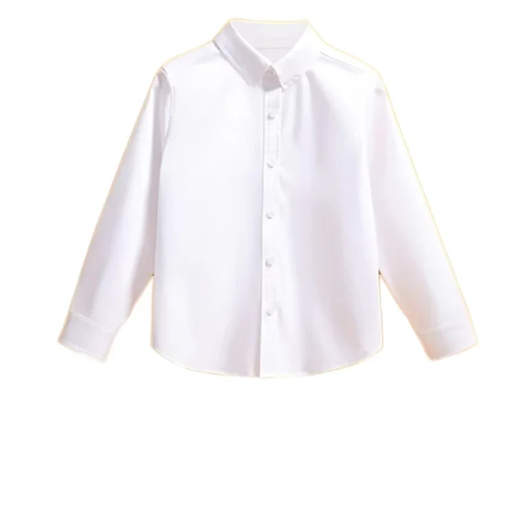 Factory-Priced-White-Color-Fastness-Boys-Short-Sleeve-Polycotton-School-Uniform-Shirts-for-Children-Classmates