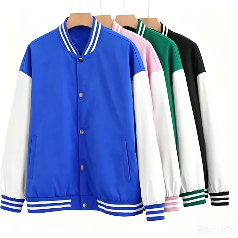 Factory-School-Uniform-College-Varsity-Casual-Bomber-Jacket-with-Button-Workwear-Windbreaker-Baseball-Jacket-Coat
