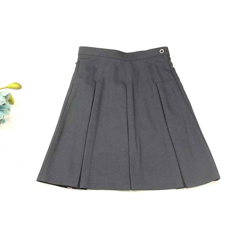 Factory-School-Wears-Girl-Gray-Short-Skirt-Pleated-School-Student-Uniform-Polyester-Skirt-for-Teenagers