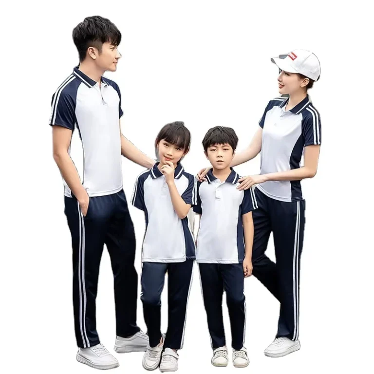 Factory-Selling-Full-Age-Unisex-Summer-Color-Matching-Short-Sleeves-Breathable-Customized-Class-Clothing-School-Uniforms
