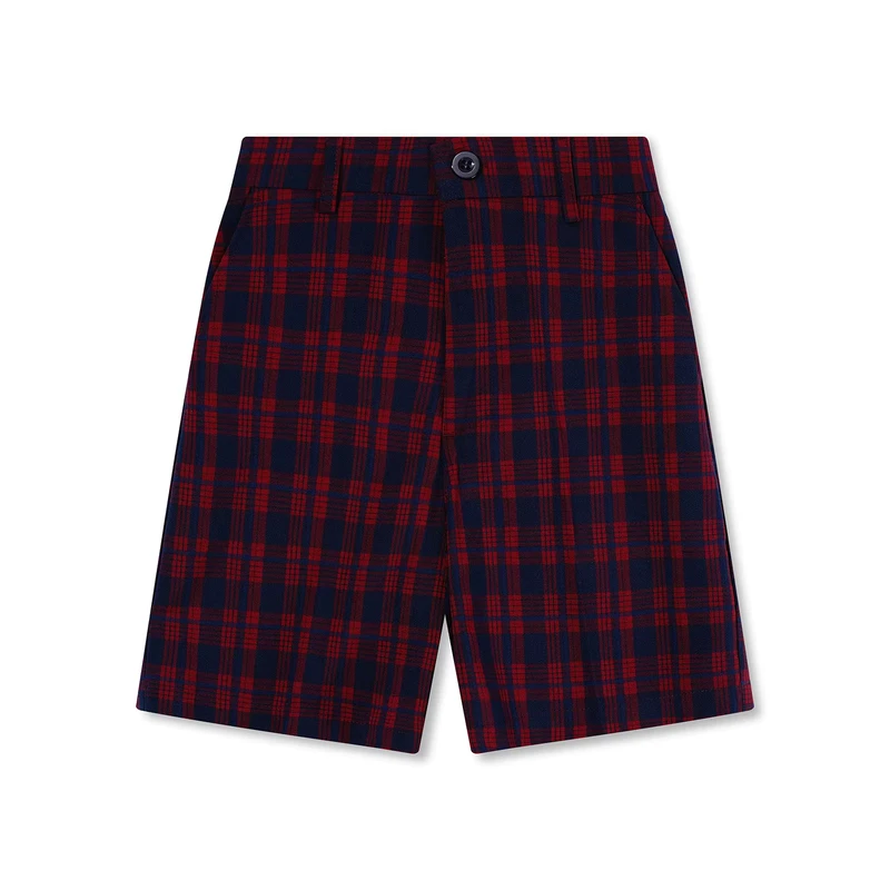 Factory-Supplier-Price-OEM-ODM-Classroom-Boys-Student-Wear-Red-Plaid-Short-Pants-School-Uniform-Shorts