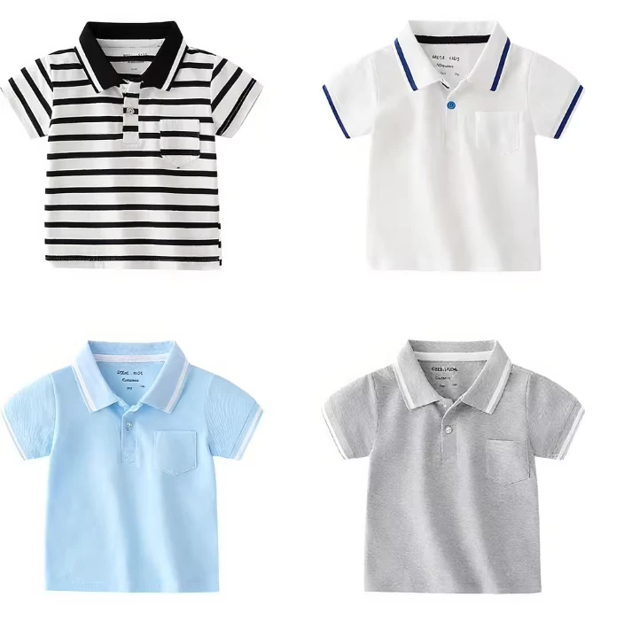 Fashion-Boys-Short-Sleeved-Polo-Shirt-Casual-Printed-Solid-Color-Summer-Handsome-Cotton-Breathable-Eco-Friendly-Custom