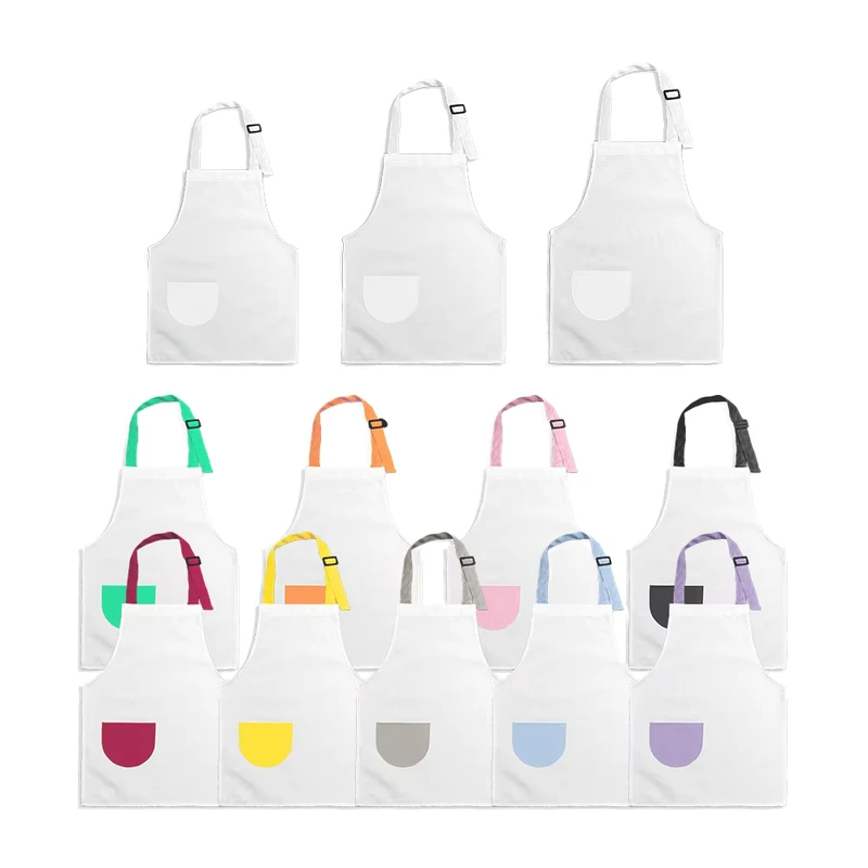 Fashion-Custom-Logo-300gsm-Linen-Childrens-Sleeveless-Apron-Pocket-Cleaning-Adjustable-Durable-High-Quality-Colorful-Blank