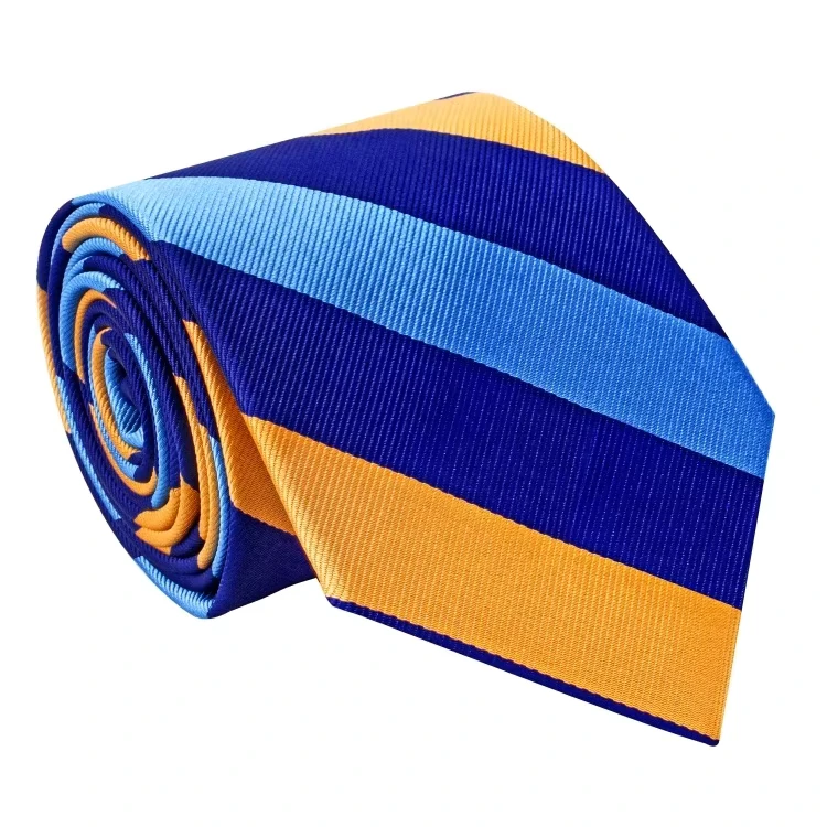 Fashion-Design-Jacquard-Classic-Yellow-Blue-Striped-Mens-Ties-Custom-100-Polyester-Eco-Friendly-Durable-School-Necktie