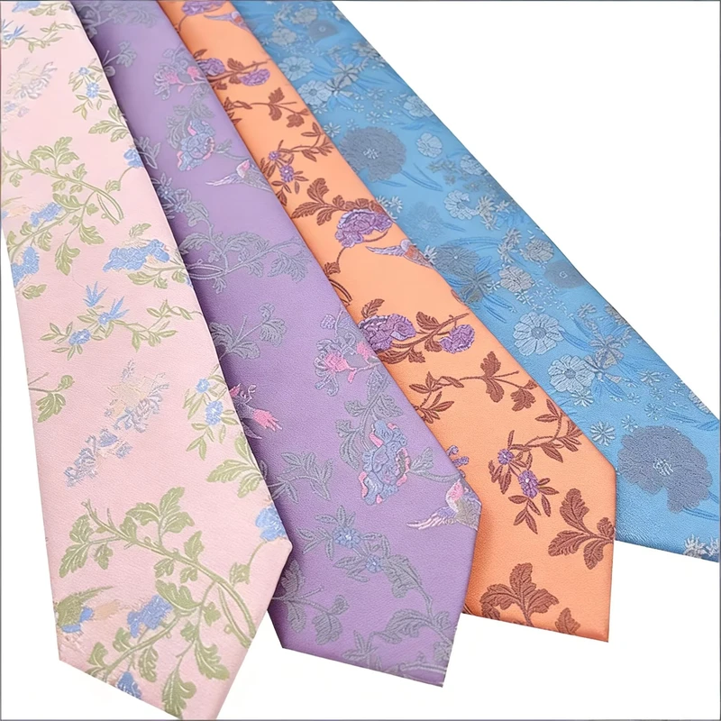 Fashion-Floral-Woven-Poly-Regular-8cm-Size-Microfiber-Formal-Breathable-Woven-Jacquard-Mens-Necktie