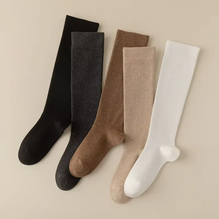 Fashion-Korean-School-Uniform-Knee-High-Girl-Socks-Women-Japanese-Solid-Color-Calf-Socks