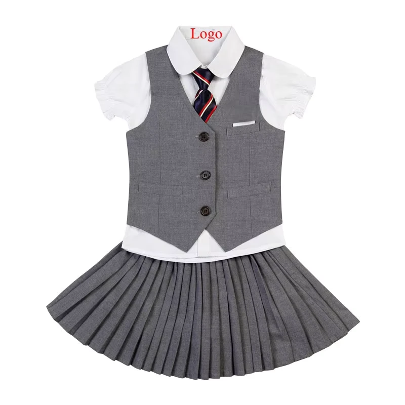 Fashion-Primary-School-Boys-Girls-Three-Piece-Vest-Pants-Skirt-Sets-Custom-Logo-Comfortable-School-Uniforms