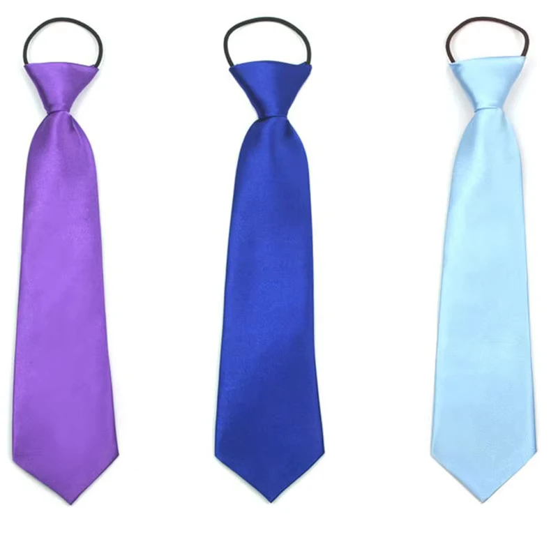 Fashion-Solid-Color-Plain-Polyester-School-Uniform-Children-Neck-Tie
