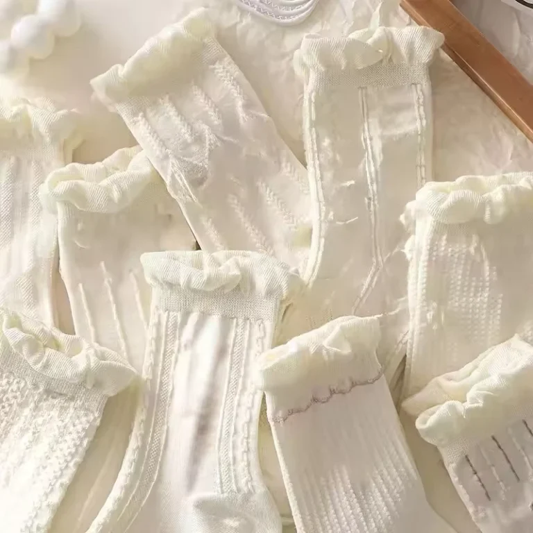 Fashion-Summer-Lace-Thin-Mesh-Cotton-Socks-Preppy-School-White-Crew-Socks-Womens-Socks