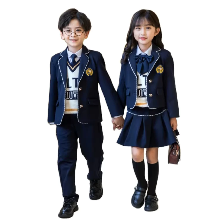Fashionable-High-School-Uniforms-Patterns-for-Girls-and-Boys-Formal-Dark-Blue-School-Uniforms