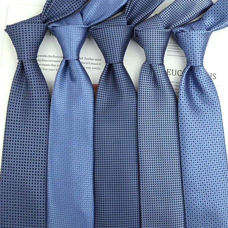 Fast-Delivery-Business-Necktie-Mens-Blue-Color-Woven-Jacquard-Floral-Tie-for-Wedding-Parties