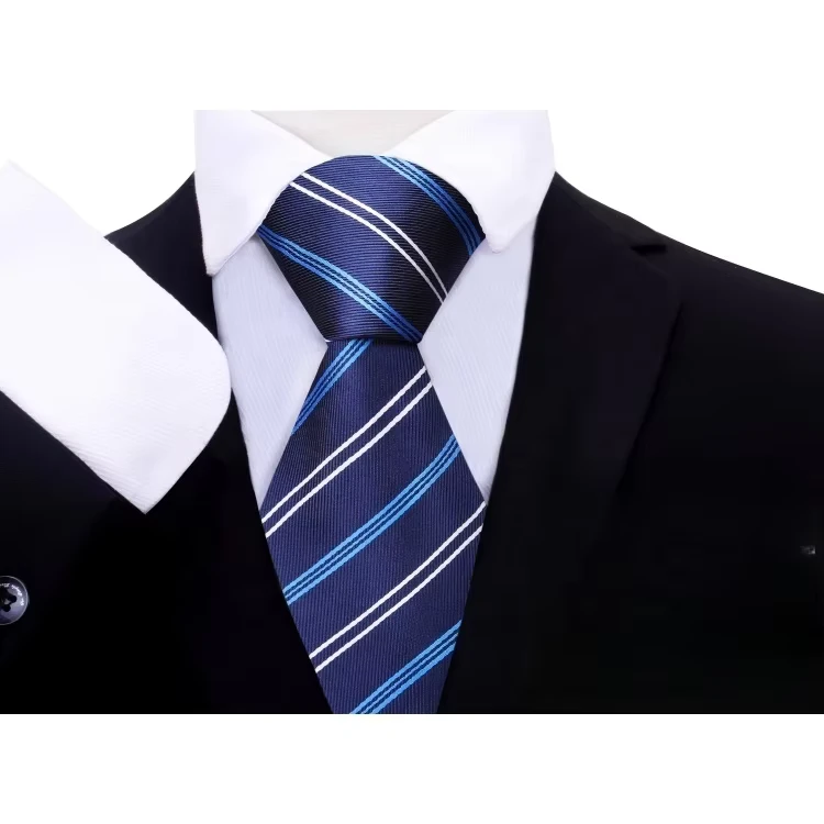 Fine-Quality-Mens-Business-Casual-Polyester-Ties-Skinny-Size-Striped-Necktie