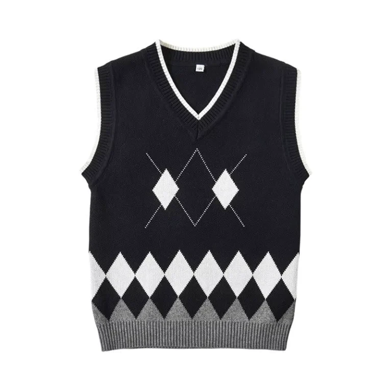 Flatting-Knitting-Custom-Junior-School-Uniform-Argyle-Knit-Sweater-Vest-V-neck-Pure-Cotton-Children-Sleeveless-Knitwear
