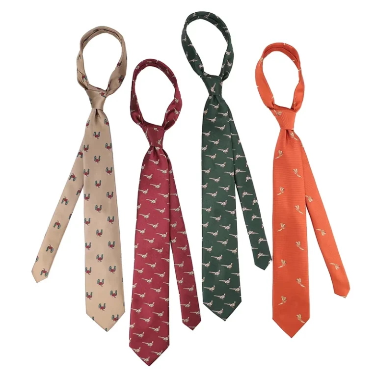 Flying-Pheasant-Bird-Neckties-Customization-Animal-Country-Tie-Woven-Microfiber-Ties-Men