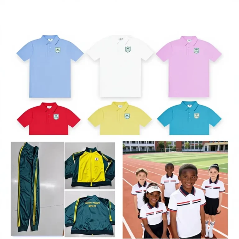 Foreign-Orders-African-Primary-School-Uniforms-Customized-Kindergarten-Class-Uniforms-Short-sleeved-White-Shirt-Polyester-Blend