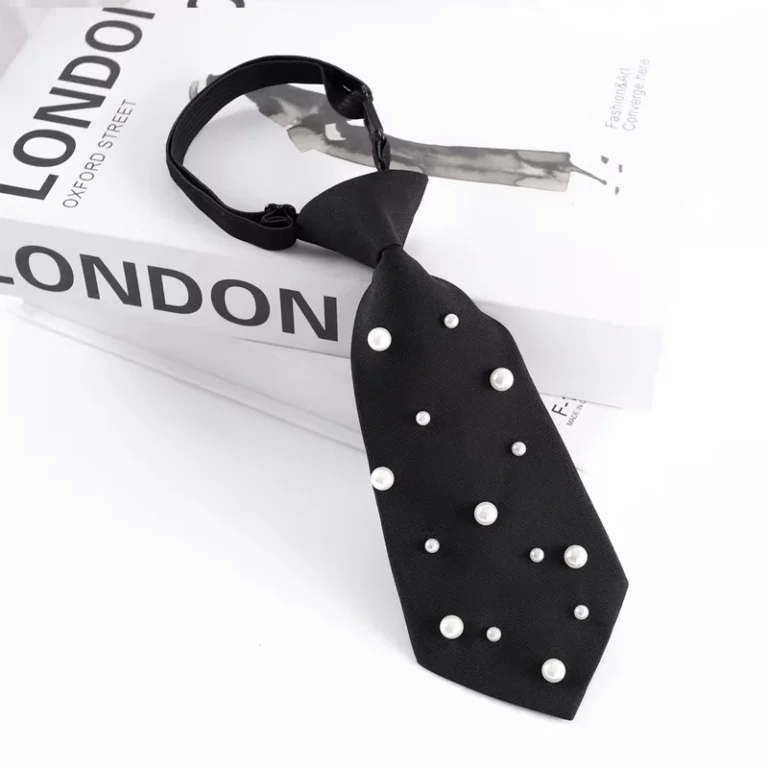 Formal-Polyester-Pearl-Womens-Tie-Necktie-with-Quick-Dry-Feature-for-Wedding-and-School-Uniform-Decor