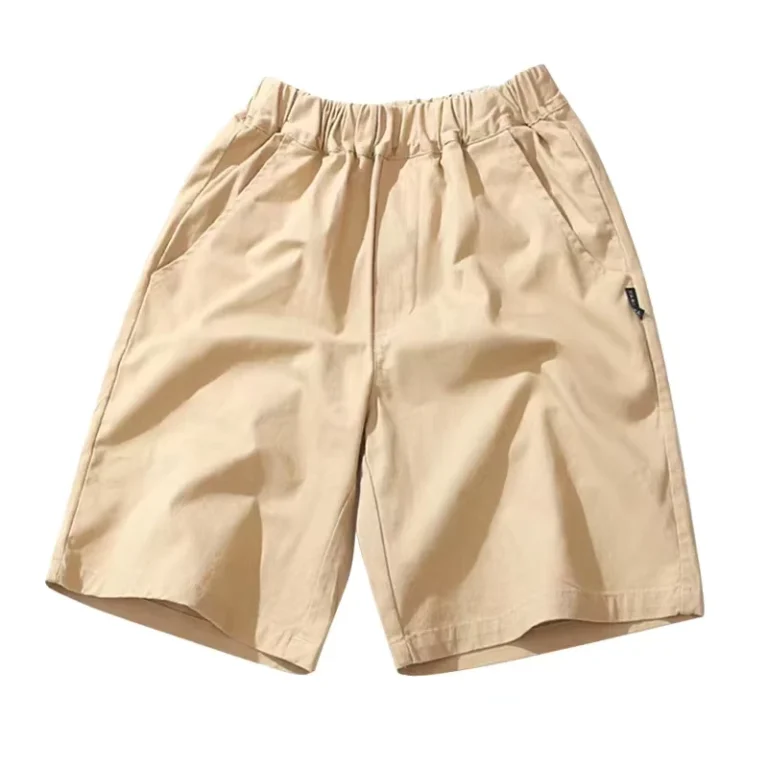 Free-Custom-Design-Boys-Kindergarten-Primary-Student-Uniform-Khaki-School-Pants-Shorts-Manufacturer-With-Custom-Badges
