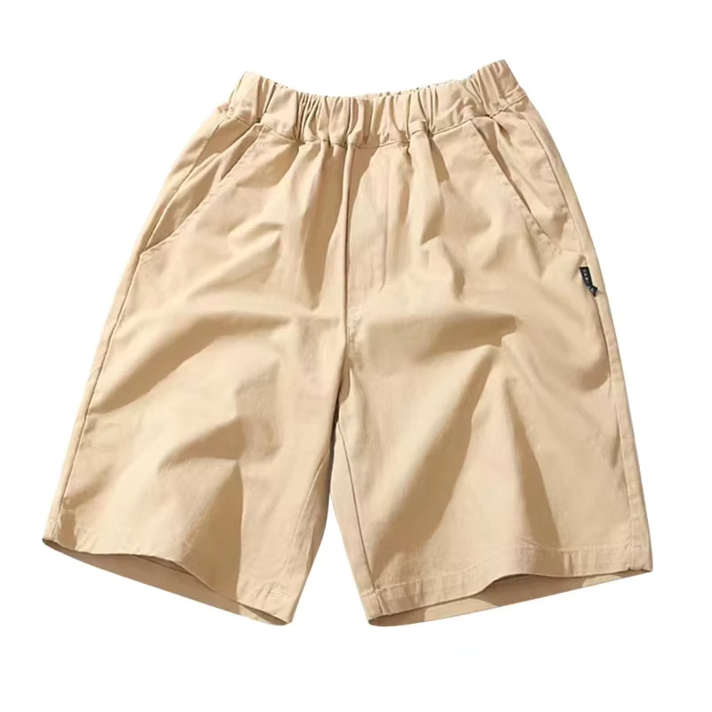 Free-Custom-Design-Boys-Kindergarten-Primary-Student-Uniform-Khaki-School-Pants-Shorts-Manufacturer-With-Custom-Badges