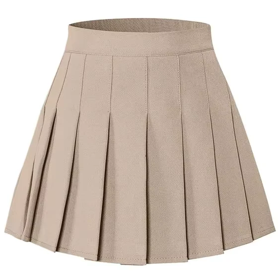 Free-Custom-Design-School-Uniform-Dress-Khaki-Navy-Blue-Color-Above-Knee-Length-Girls-Pleated-Skirts