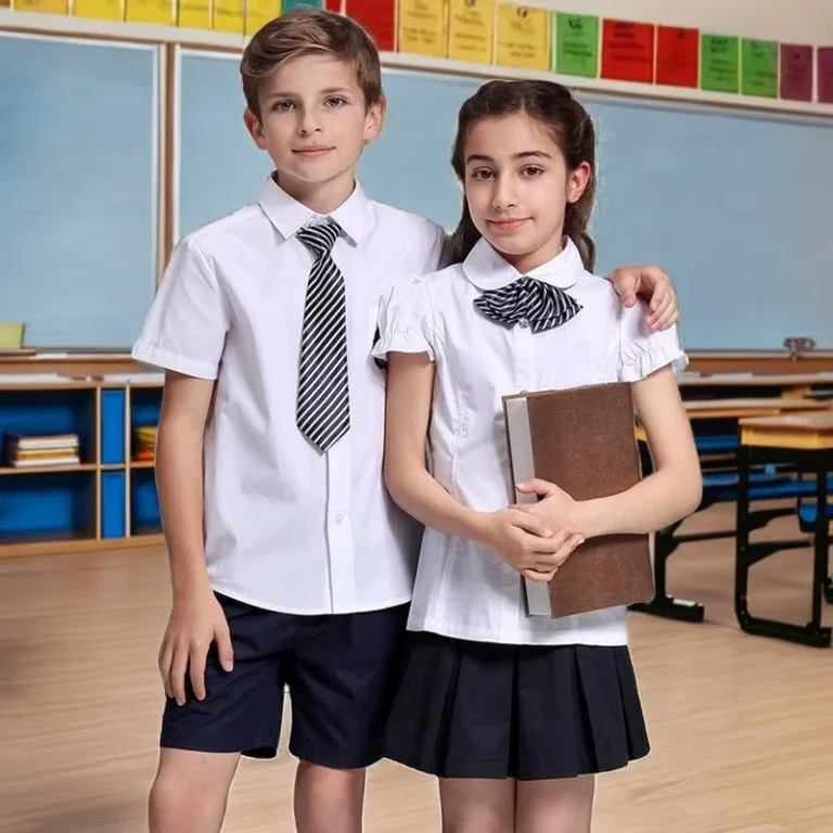 Free-Custom-Summer-International-Primary-School-Uniforms-for-Unisex-Kids-Cotton-Sets-with-Embroidered-Printed-Logo