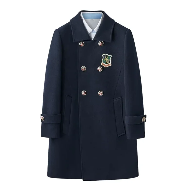 Fun-John-Boys-Long-Coat-School-Uniform-Tops-Navy-Jacket-with-Embroidery-Logo-in-Winter