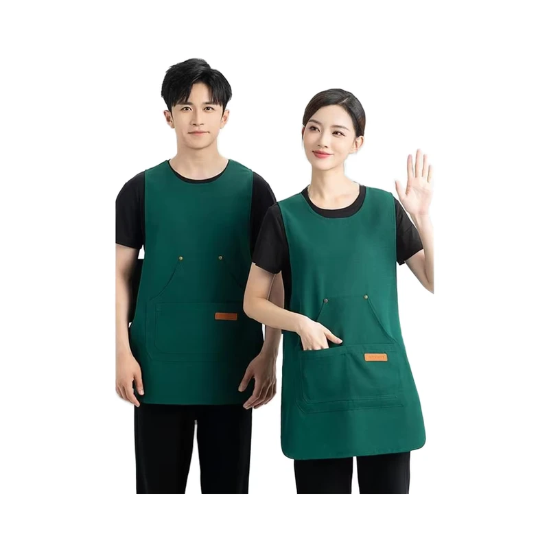 Functional-Bib-Apron-Vest-Adjustable-Neck-Strap-Waist-Ties-Customizable-for-Restaurant-Kitchen-Polyester-Cotton-Unisex-Uniform-1