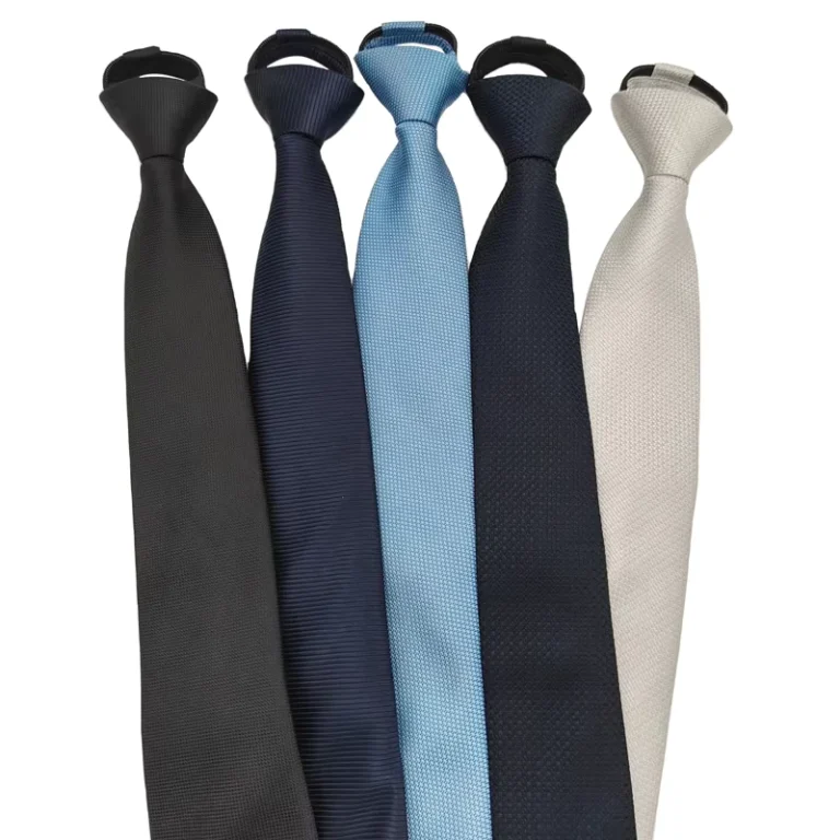 GRS-Certification-Mens-Business-Solid-Color-Series-Poly-Zippered-Necktie-Custom-Anti-wrinkle-Polyester-Woven-Skinny-Neck-Tie