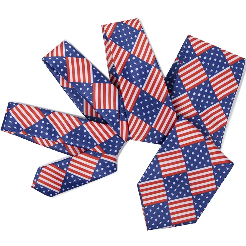 Geometric-Square-American-Flag-Necktie-USA-Flag-US-Patriotic-Neck-Tie-College-Daily-Neckties-Formal-Party-Suit-Necktie