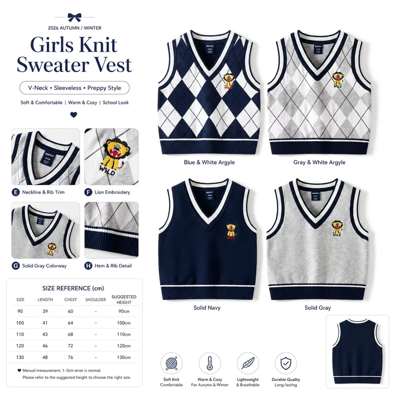 Girls-Argyle-Knit-Sweater-Vest-V-Neck-Sleeveless-Preppy-School-Uniform-Pullover-for-Kids-Autumn-Winter-Casual-Wear-Top