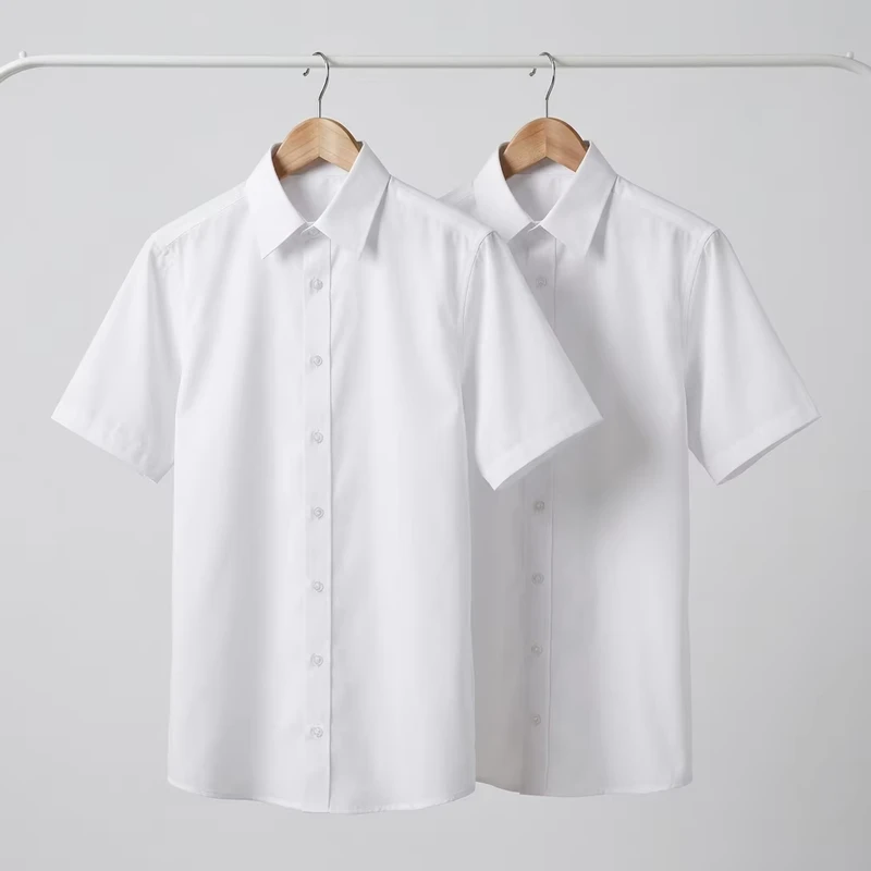Girls-Children-White-Short-Sleeve-Long-Sleeve-School-Shirts-Regular-Fit-Easy-Iron-Polyester-Cotton-Uniform-Kindergarten