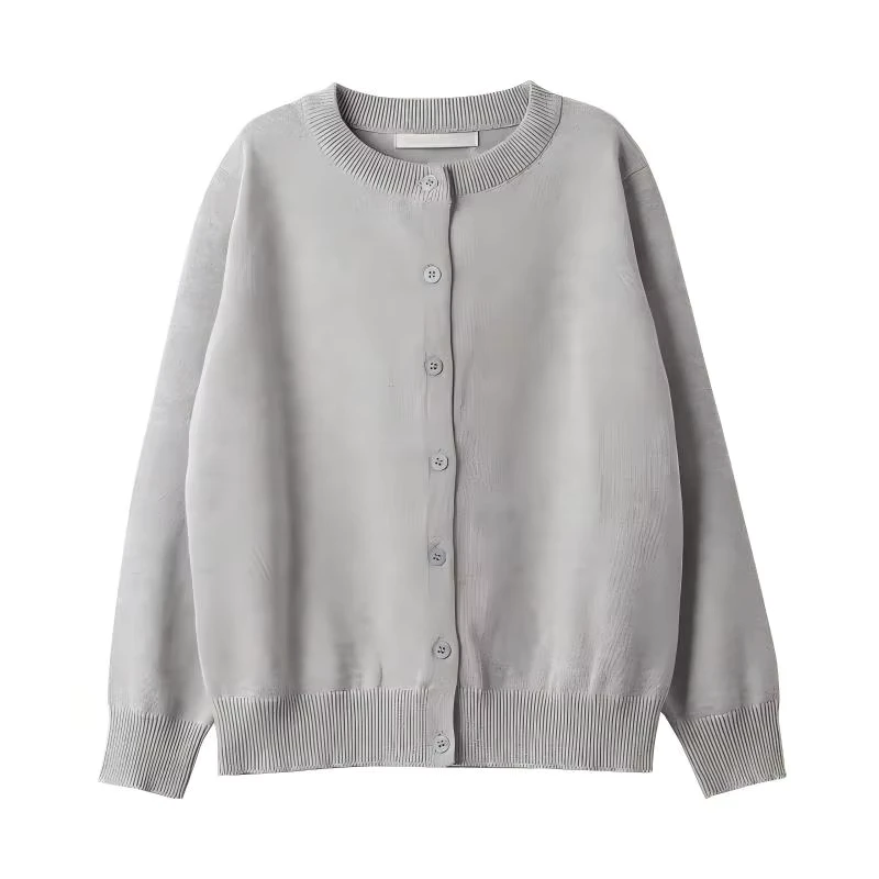 Girls-Crewneck-Cardigan-Sweater-Cotton-School-Uniforms-Button-Long-Sleeve-Knit-Sweaters-Tops
