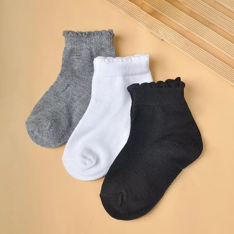 Girls-Cute-Lacework-Ankle-Knitted-Thin-Breathable-Polyester-Cotton-Socks-Autumn-Style-Middle-sized-Older-Children