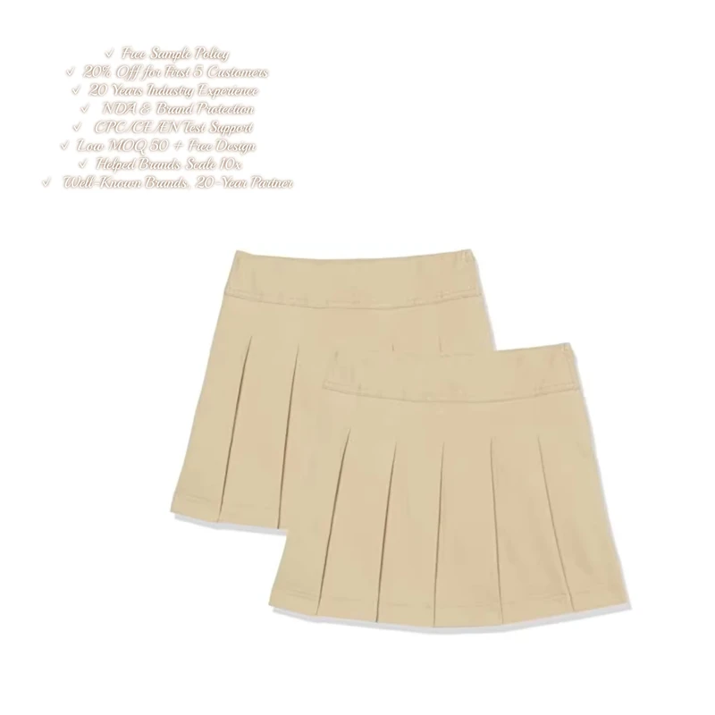 Girls-Fashionable-Breathable-Mini-Plaid-Pleated-Skirt-Sandy-Pack-Children-Clothes