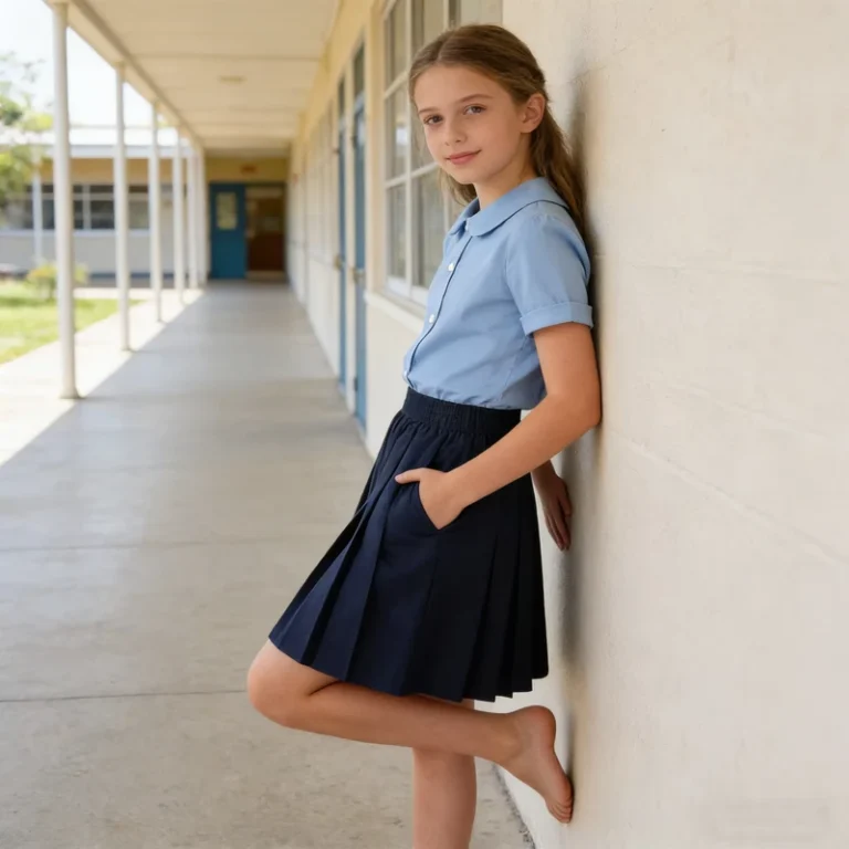 Girls-Jumper-Short-Sleeved-Skirt-School-Uniform-Set-Blue-School-Wear-Clothing-Dress-for-Student-Uniform-Set-for-Classroom