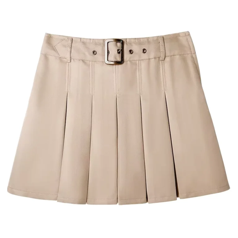 Girls-Khaki-Navy-Blue-Pleated-Skirt-Half-Length-Short-Skirt-for-Primary-Secondary-School-Students-School-Uniforms