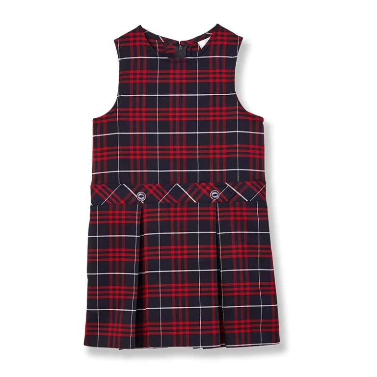 Girls-Kids-School-Uniform-Pinafore-Plaid-Checkered-Dress-for-Winter-Spring-Autumn-Woven-Polyester-for-School-Clothes