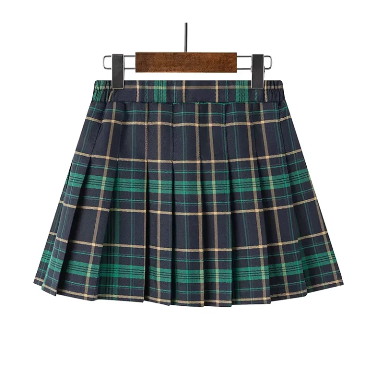 Girls-Korean-Pleated-Skirt-Yarndyed-Checker-Korean-New-Girls-School-Party-Costume-Skirt-Primary-School-Uniform-Girls-Daily-Skirt