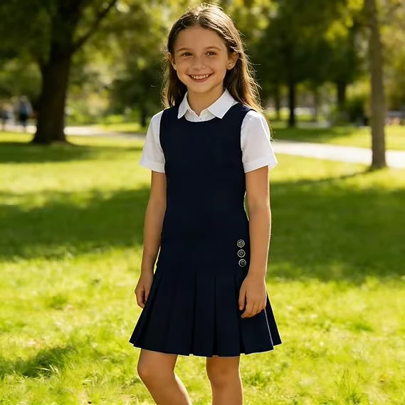 Girls-Pinafore-School-Uniform-Zip-Back-Pinafore-Design-Pleat-Dress-Pinafore-School-Dress